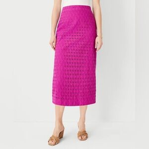 Ann Taylor Eyelet A-Line Skirt